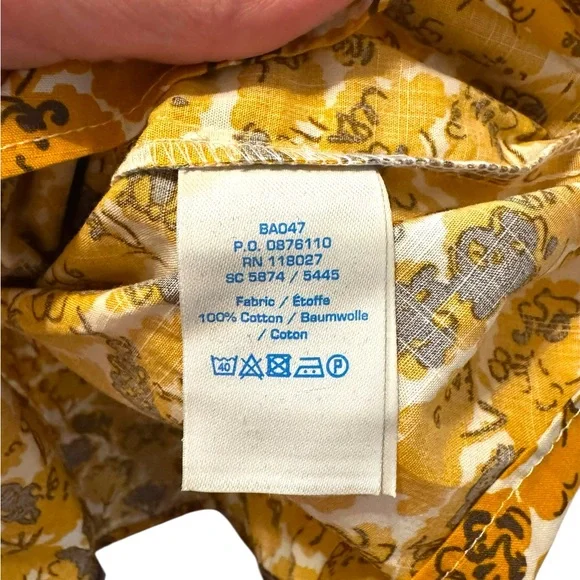 Boden Cotton Top Size 2 NWT – Mustard Tree Print, Keyhole Back - Picture 3 of 7